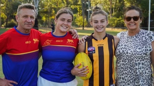 The Locke family: Stuart (left), Chloe, Sophie and Sarah Locke earlier this year. Picture: Supplied.