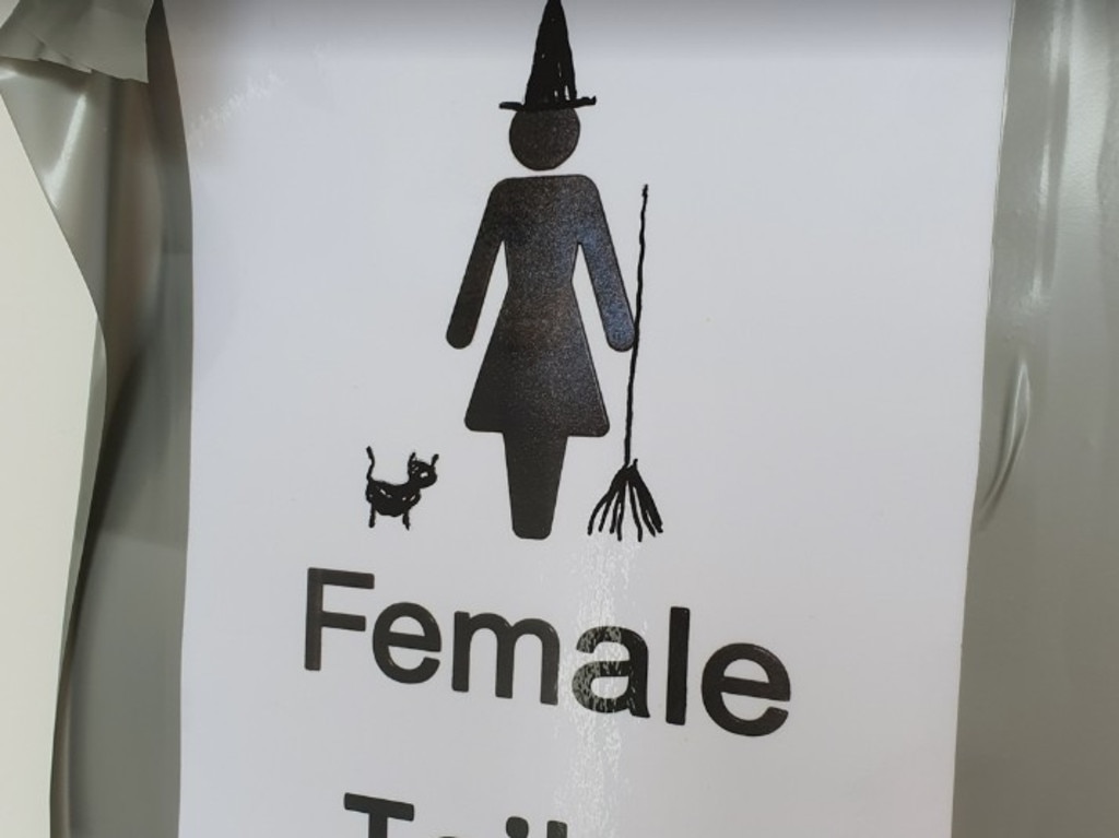 A portaloo stall that was assigned to women at a remote wind farm in Victoria. Picture: Supplied.