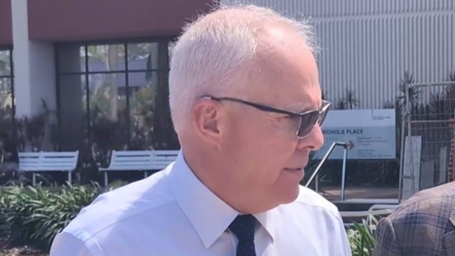 Vista Gold senior executives including American chief executive Fred Earnest, left, leaving Darwin Local Court on Wednesday April 23 after pleading guilty to  carrying out illegal works and damaging a sacred site at its NT Mount Todd Gold project, on Jawoyn Country.Â 