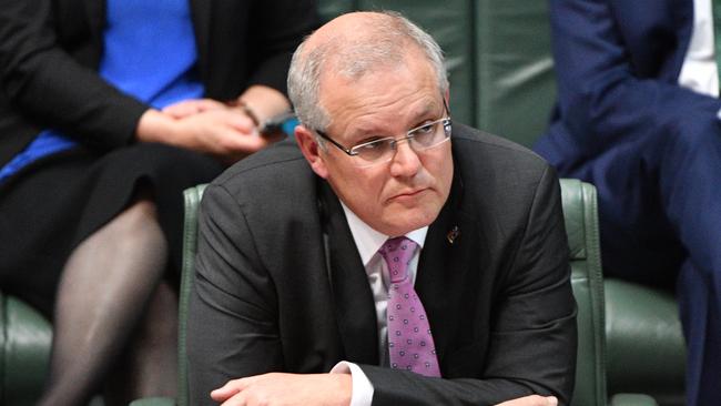 Scott Morrison in question time yesterday. Picture: AAP