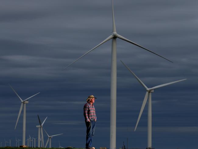 Wind turbines in Snowtown located in South Australia's mid north. Picture: Kelly Barnes/The Australian