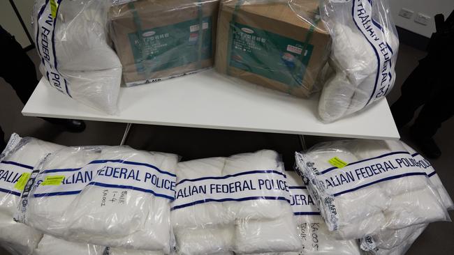 Some of the 1300 kilograms of seized as part of an investigation into an organised crime syndicate. Picture: AAP.