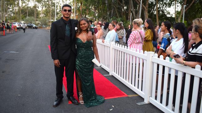 Saraya Warcon and Tuhoe Kielly at the North Rockhampton High School Formal 2023.