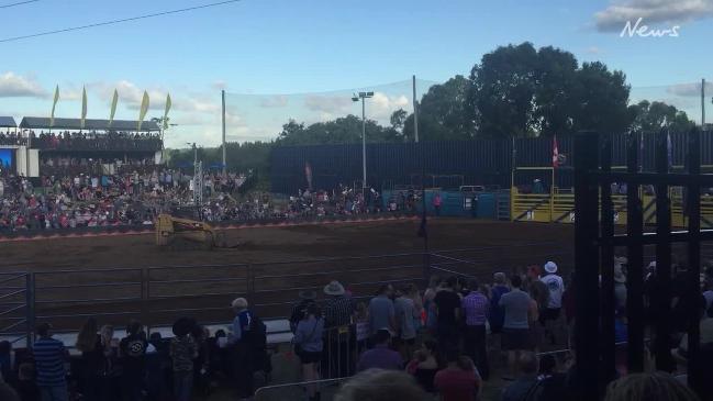 Eatons Hill Rodeo organisers 'adjust' the arena surface after several animals suffered injuries