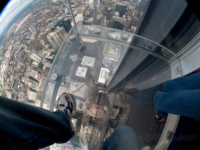 Don’t look down ... the Ledge is 400 metres above ground. Picture: Facebook.
