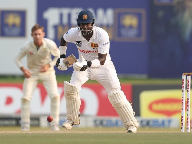 Angelo Mathews scored his highest Test score against Australia in more than a decade. Picture: Getty Images