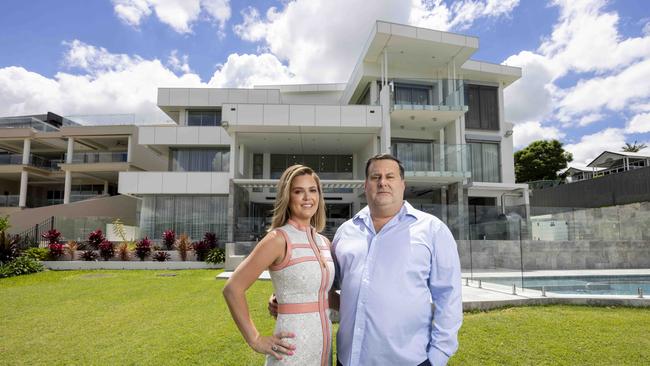 Property developer Ben Moore and his wife Kirstie are selling their riverfront home in Hawthorne. Picture: Glenn Hunt.