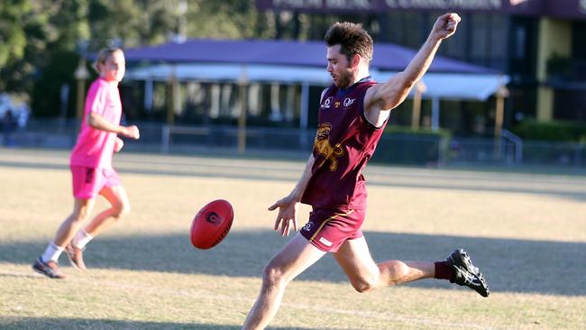 Palm Beach-Currumbin captain Jesse Derrick will miss out on the QAFL grand final due to suspension. Photo: Richard Gosling.