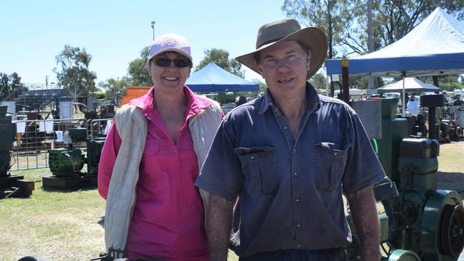 Brett and Gayle Taylor setting up for the world record attempt at the Dalby Show 2023. Picture: Emily Devon