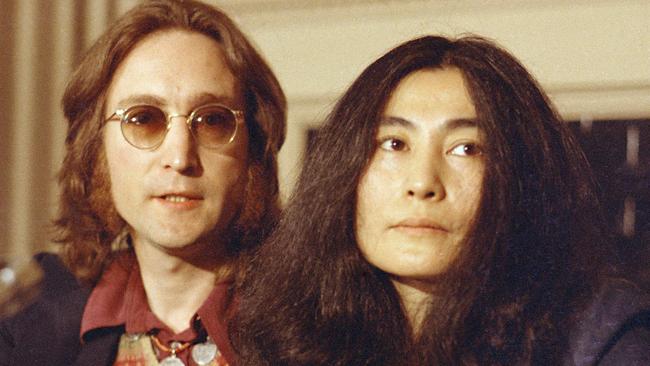 Former Beatle John Lennon and his wife, Yoko Ono.