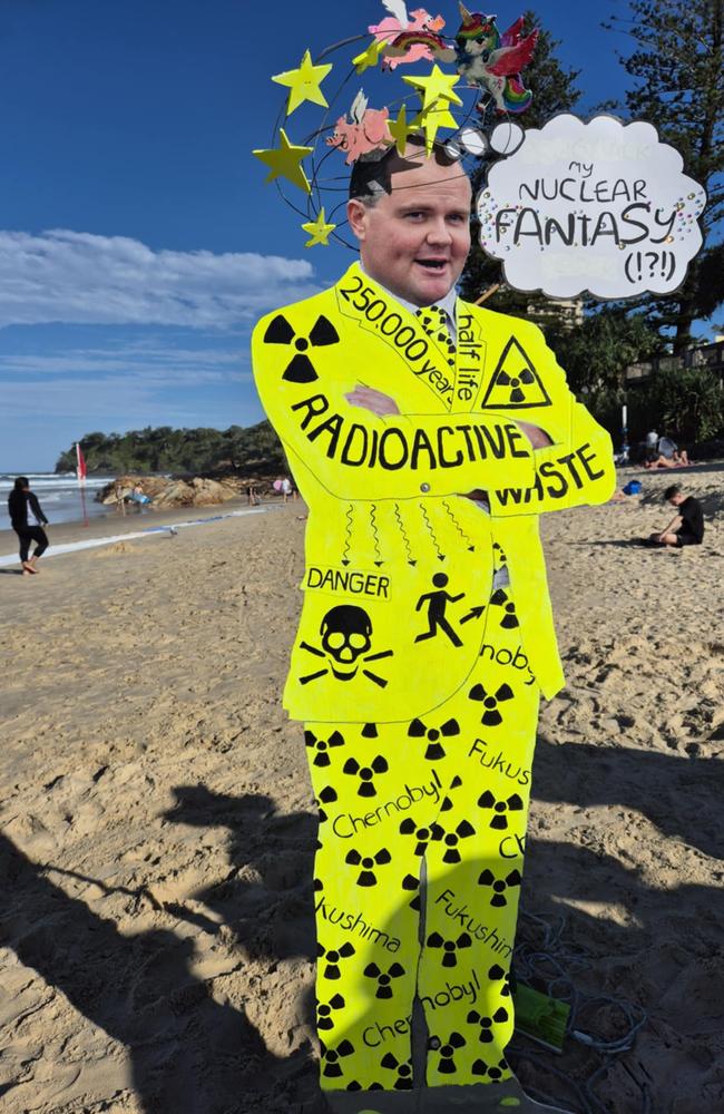 Ted O’Brien was targeted by anti nuclear protesters in his own Sunshine Coast seat.
