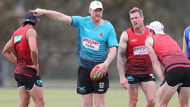 Hill’s former Hawthorn teammate Jarryd Roughead now works at the Saints. Picture: Michael Klein