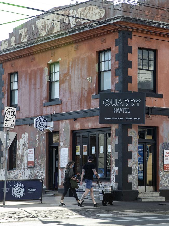 Brian Kane met his end at the Quarry Hotel on Lygon Street in Brunswick. Picture: Sarah Matray