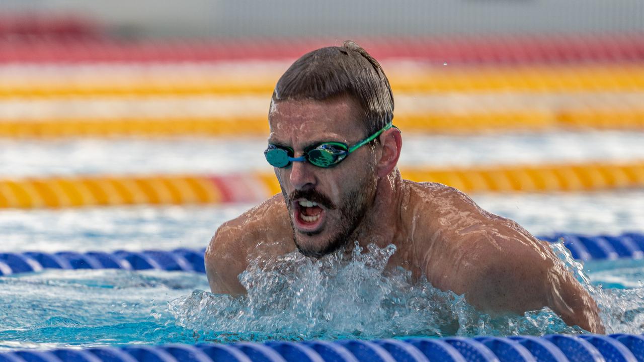 Australian Paralympic Team swimmer Brenden Hall trains at Cairns. Picture: Wade Brennan, Swimming Australia