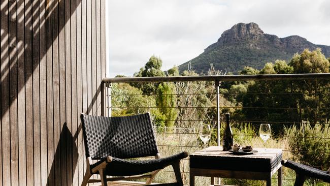 Treat yourself: Relax and unwind as you take in the mountain view at the Royal Mail Hotel at Dunkeld.