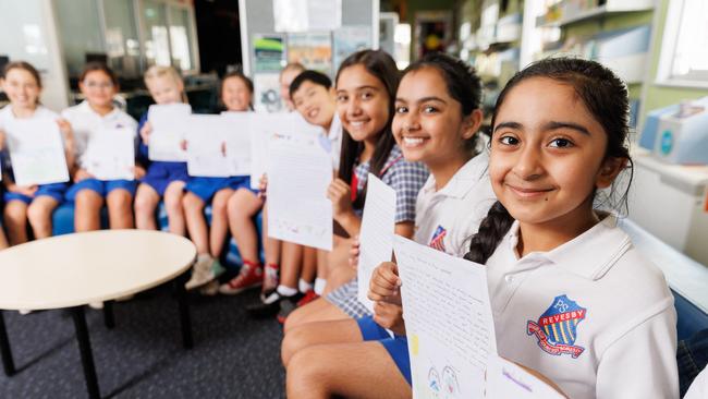 Kids and teachers from Revesby Public School. Picture: David Swift