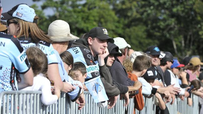 Fans enjoy the atmosphere at the NRL match between Cronulla Sharks and Gold Coast Titans at C.ex Stadium. Photo: Tim Jarrett