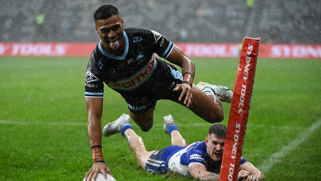 Cronulla winger Ronaldo Mulitalo says his religious beliefs wouldn’t stop him from wearing a pride jersey. Credit: NRL Images.