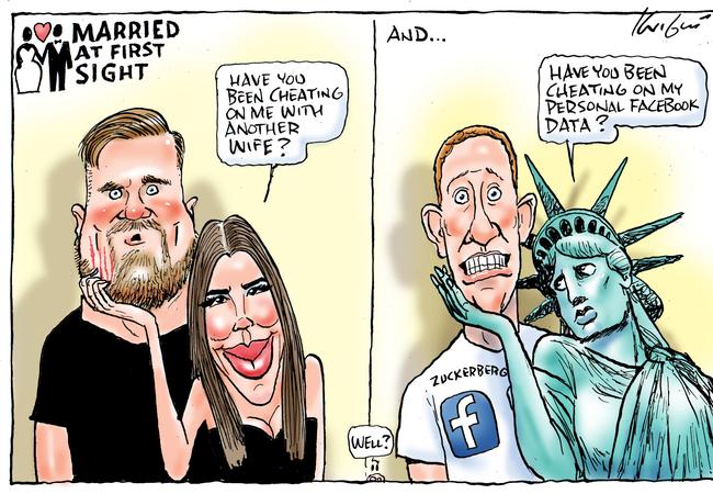 Mark Knight cartoon on Facebook data mining.