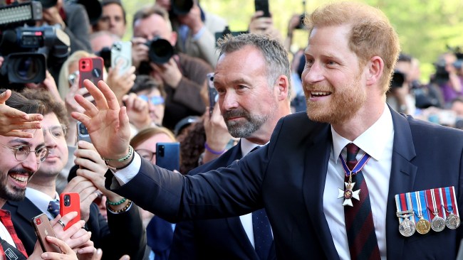 Prince Harry meets members of the public as he departs The Invictus Games Foundation 10th Anniversary Service at St Paul's Cathedral. Picture: Chris Jackson/Getty Images for Invictus Games Foundation