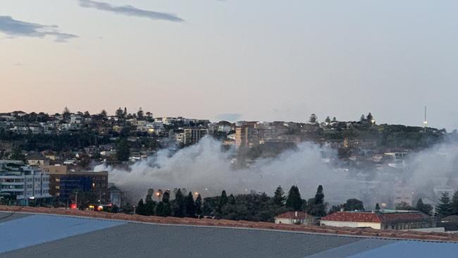 Smoke from the fire at Bondi Beach Public School. Picture: Amanda Trigueiro