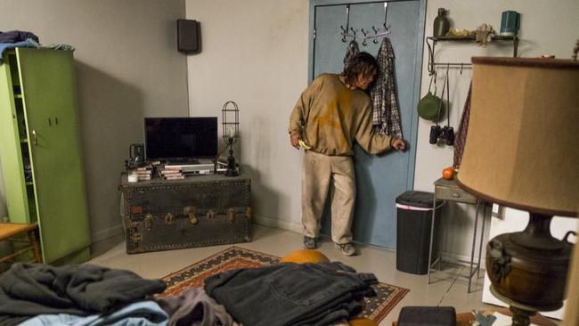 Daryl used Dwight’s room as a place to hide. Was Dwight off spying on Rick in some fancy boots?