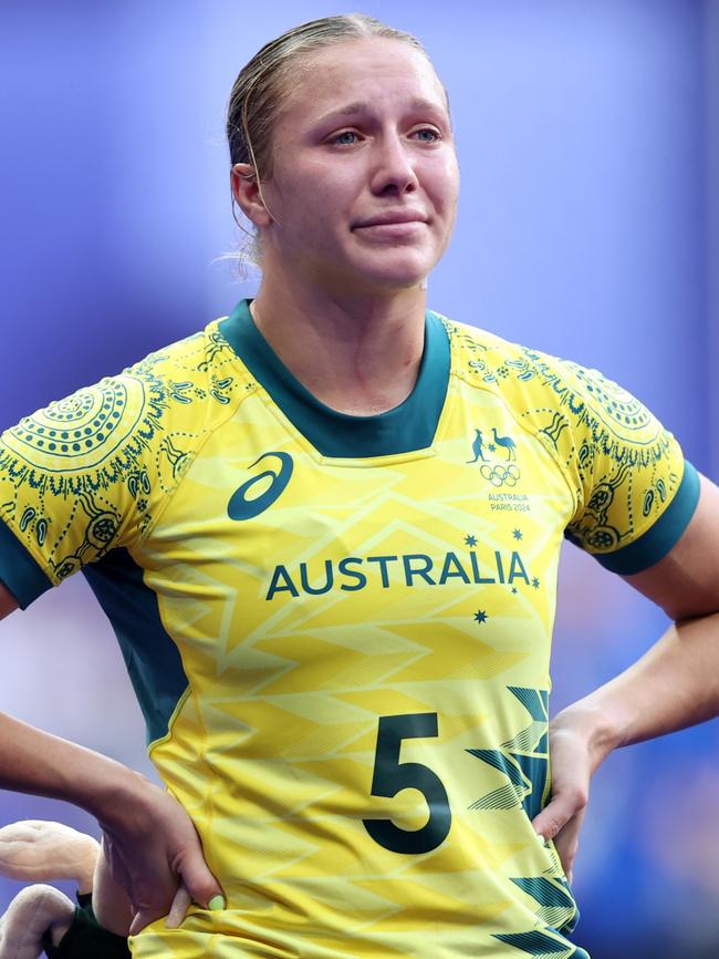 Teagan Levi after the Olympic loss. Photo by Cameron Spencer/Getty Images