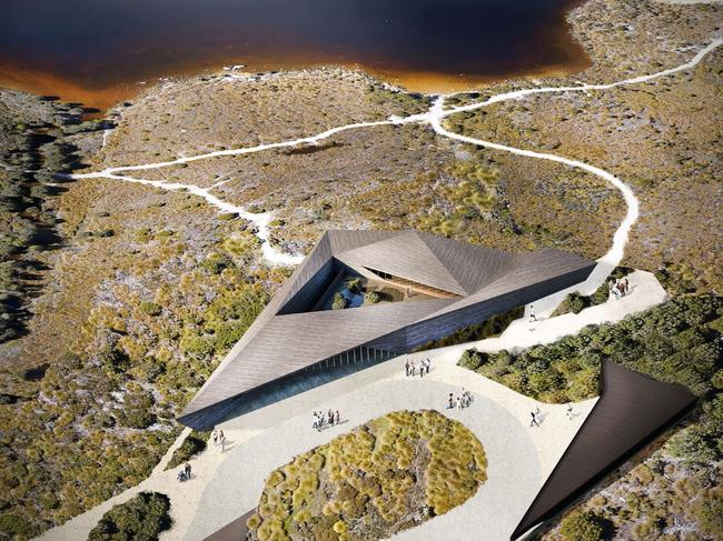 An artist’s impression of the the planned viewing shelter at Dove Lake. Picture: Supplied