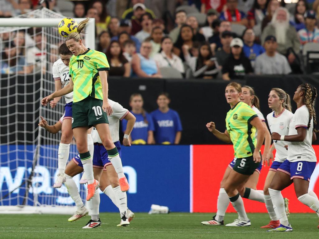 The Matildas competing against the US in the SheBelieves Cup in Arizona. (Photo by Jeremy Chen/Getty Images via AFP)