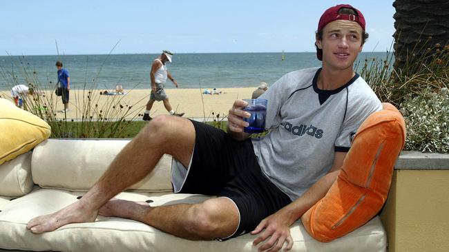 Todd Reid pictured in 2004 at St Kilda Beach.