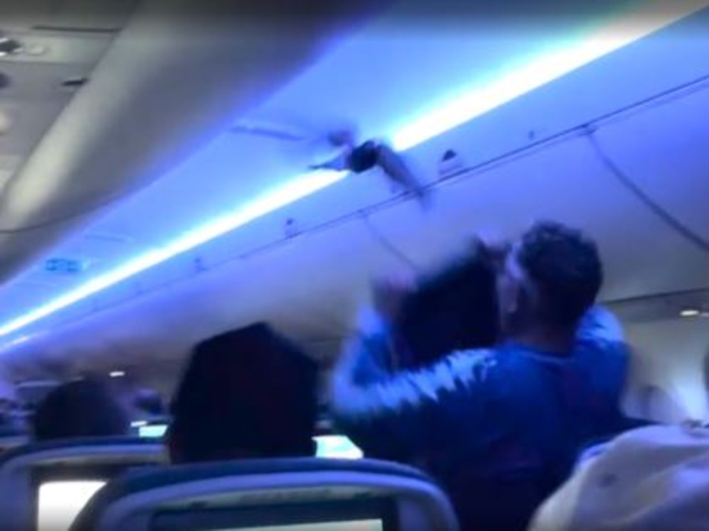Pigeons infiltrated the cabin of the Delta flight. Picture: cawtom/Instagram