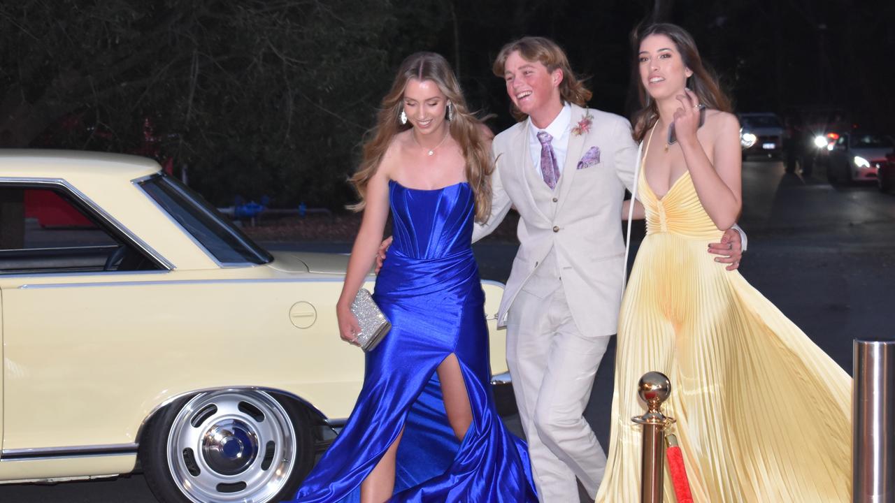 Ava Sawyer, Fynn Thompson and Amelie Sadlier at the Year 11 Good Shepherd formal, 2022.