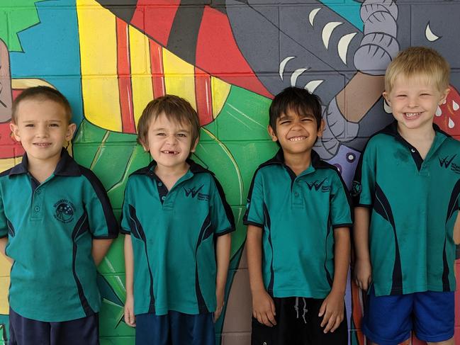 27/09/2019 - Fabulous First Years.Woodroffe Primary School. Transition Russell(L-R) Leeray Stewart, Rashad Sariago, Kevin Reid-Cook and Noah Hayes. Picture: Woodroffe Primary School