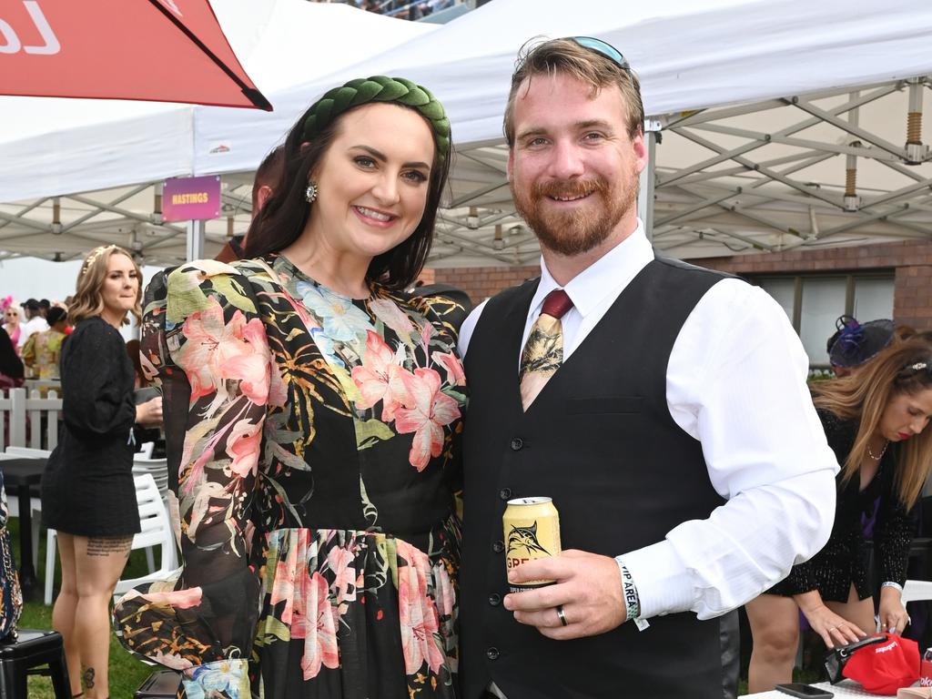 Adrienne Bradshaw and Lachlan Bradshaw at 2023 Ladbrokes Mackay Cup Mackay Turf Club Saturday 22 July 2023 Picture: Michaela Harlow