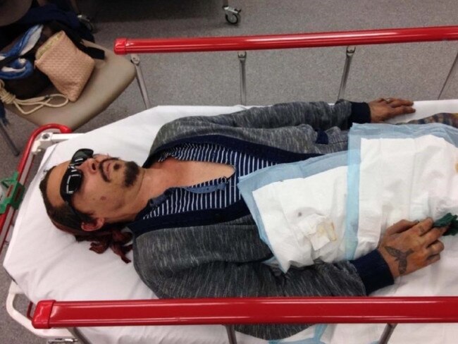 Johnny Depp was taken to hospital after the Gold Coast incident. Picture: Schillings