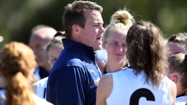 Marcus Abney-Hastings talks to his Northern Knights players. Picture: Julian Smith