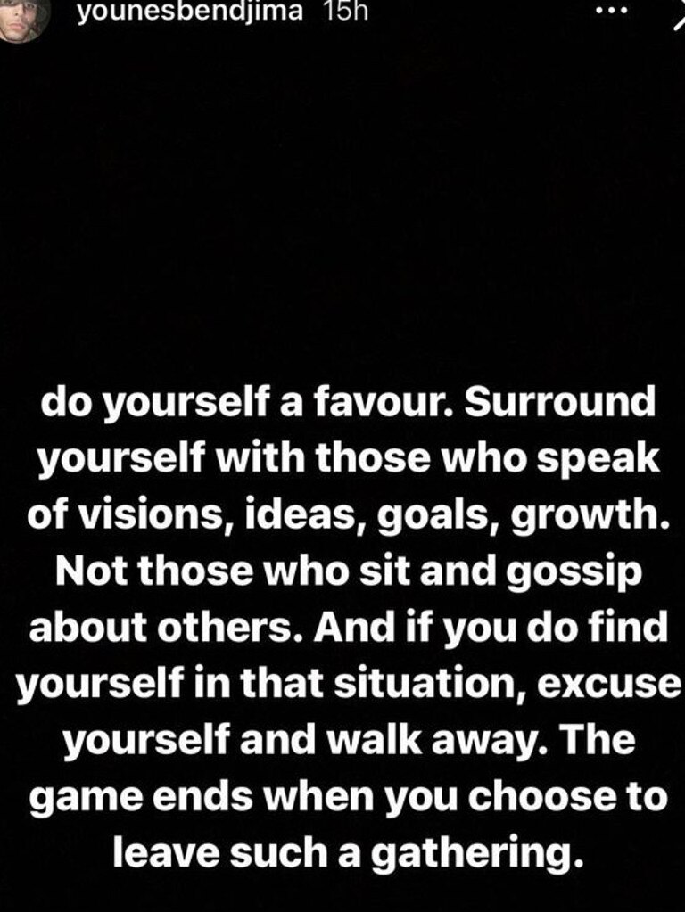 It's not the first time fans believe Younes has targeted Kourtney with his Instagram Stories. Picture: Instagram