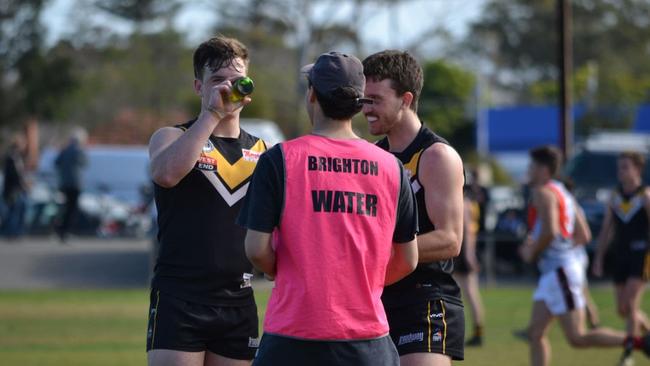 This thirst-quenching beer has landed a Brighton player and drinks runner in hot water with the Adelaide Footy League.