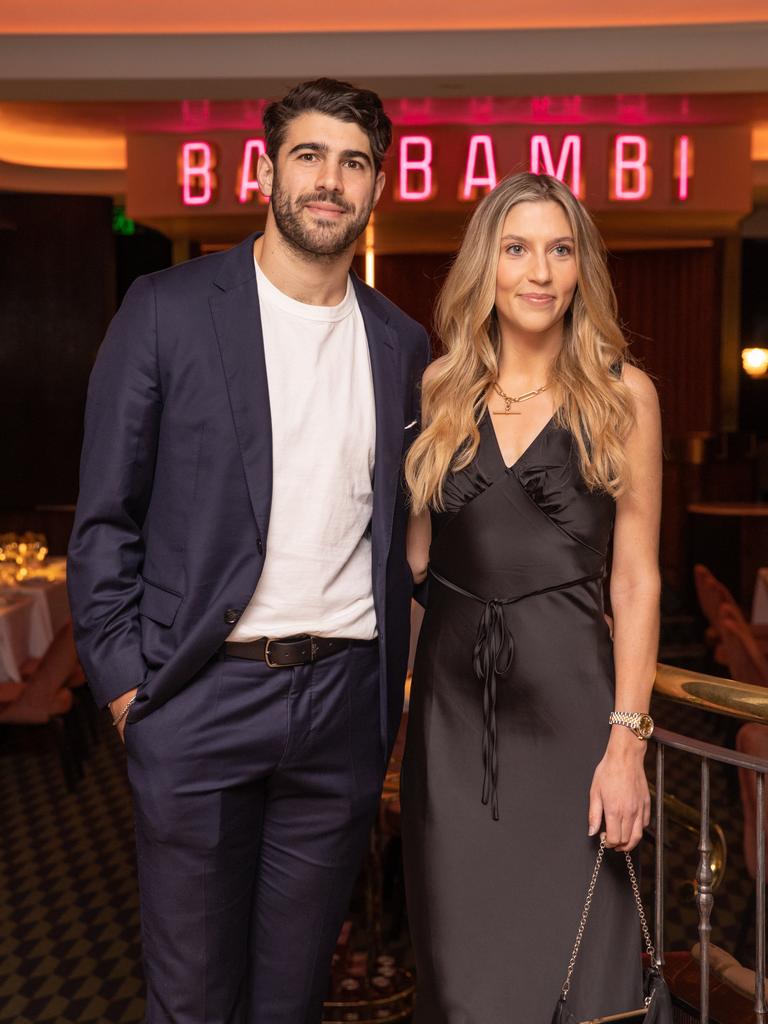 Christian Petracca and girlfriend Bella Beischer. Picture: Mark Stewart