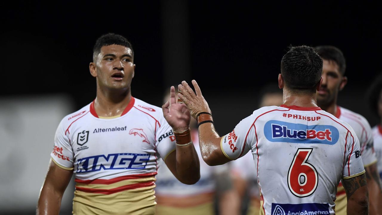 THe Dolphins halves struggled early, but combined in the second half to dominate Parramatta. Picture: Picture: NRL Imagery