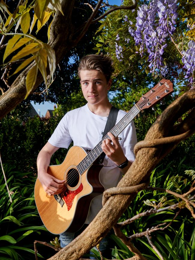 Musician, ANGUS Brill Reed, 15 poses for a picture in Dulwich, Monday, Sept. 30, 2019. Picture: MATT LOXTON