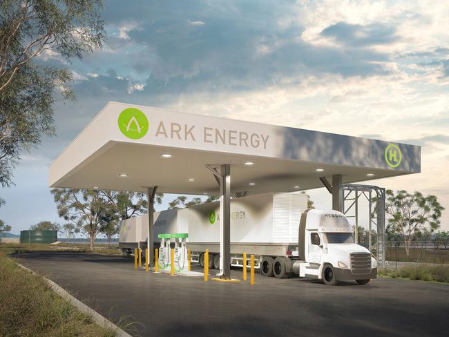 A rendering of the green hydrogen refuelling station at SunHQ's Hydrogen Hub at the Sun Metals Green Industrial Precinct in Townsville.