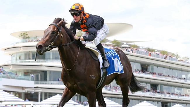 Benedetta and jockey Daniel Stackhouse will attempt to erase Mornington trainer Jason Warren’s Oakleigh Plate nightmares on Saturday. Picture: Racing Photos via Getty Images