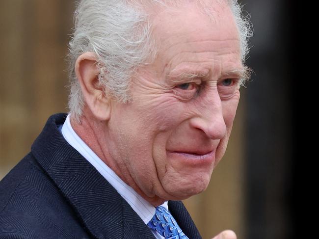 WINDSOR, ENGLAND - MARCH 31: King Charles III attends the Easter Mattins Service at Windsor Castle on March 31, 2024 in Windsor, England. (Photo by Chris Jackson/Getty Images)