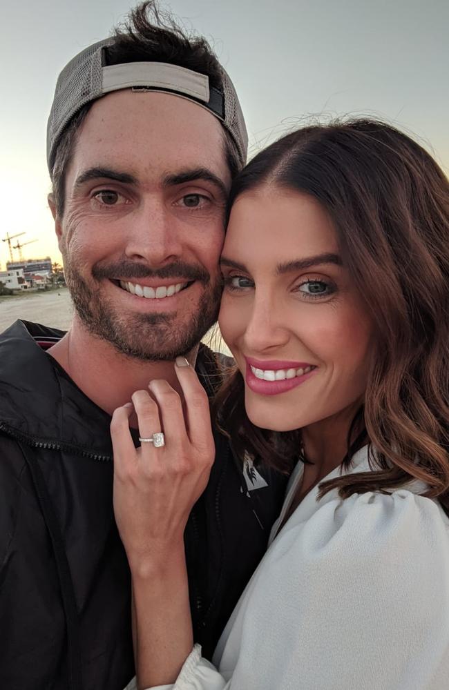 Erin Holland and Ben Cutting after getting engaged.