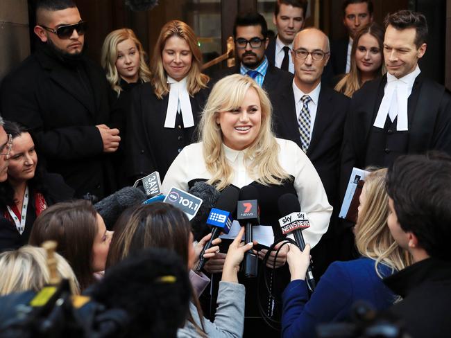 Rebel Wilson addressed the media. Picture: Aaron Francis/The Australian