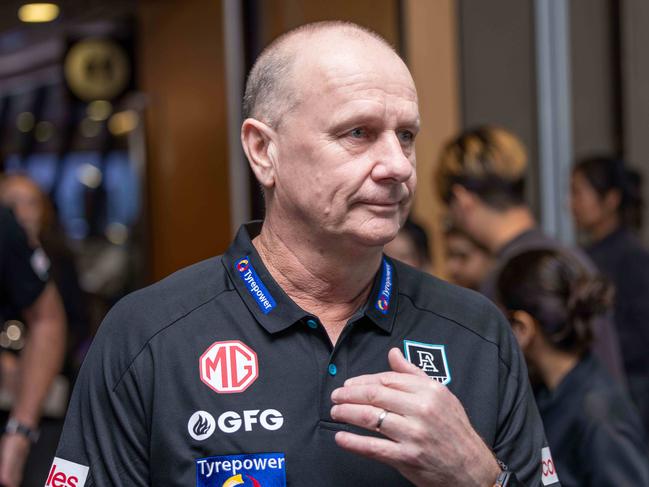 Ken Hinkley at the Port Adelaide Hall of Fame/season launch. At the Adelaide Oval. Pictured on 14th FEB 2025. Picture: Ben Clark