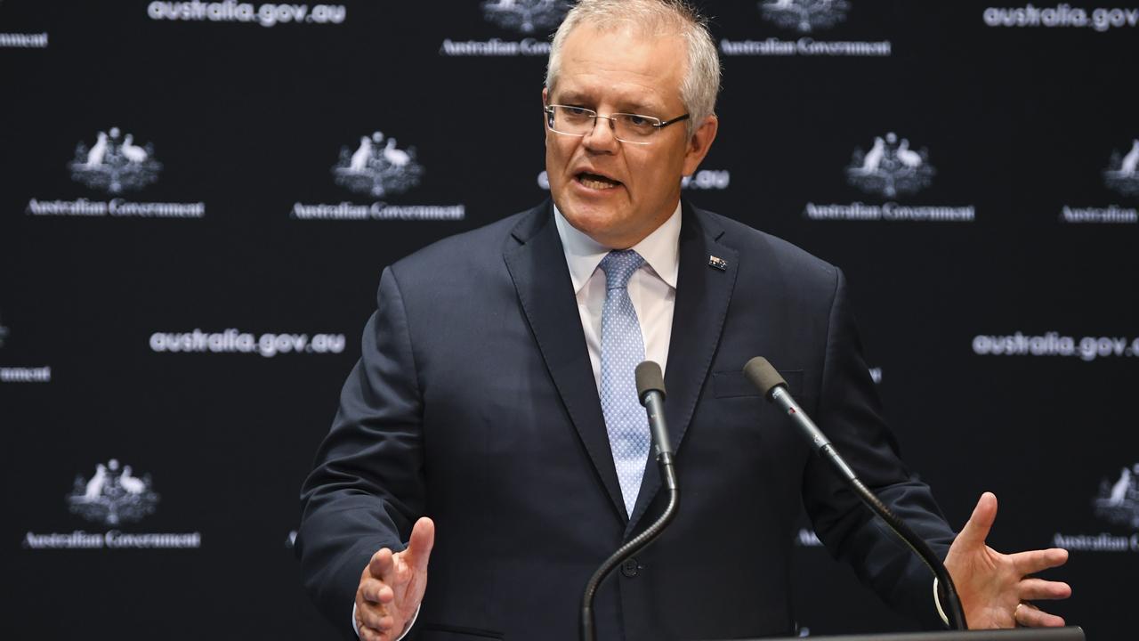 Prime Minister Scott Morrison has apologised for any offence over his claims there was no history of slavery in Australia. Picture: AAP Image/Lukas Coch