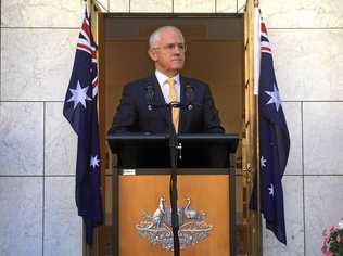 Australian Prime Minister Malcolm Turnbull speaks to the media during a press conference at Parliament House in Canberra, Monday, March 21, 2016. Federal parliament will return to Canberra on April 18 to consider legislation to reinstate a building industry watchdog. . Picture: LUKAS COCH