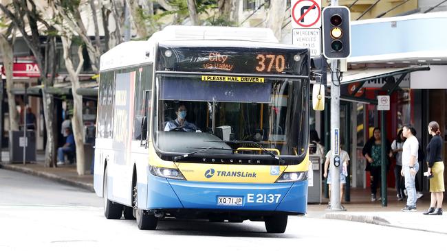 A car collided with a bus in the Brisbane CBD on Friday morning. Picture: File image/AAP Image/Josh Woning